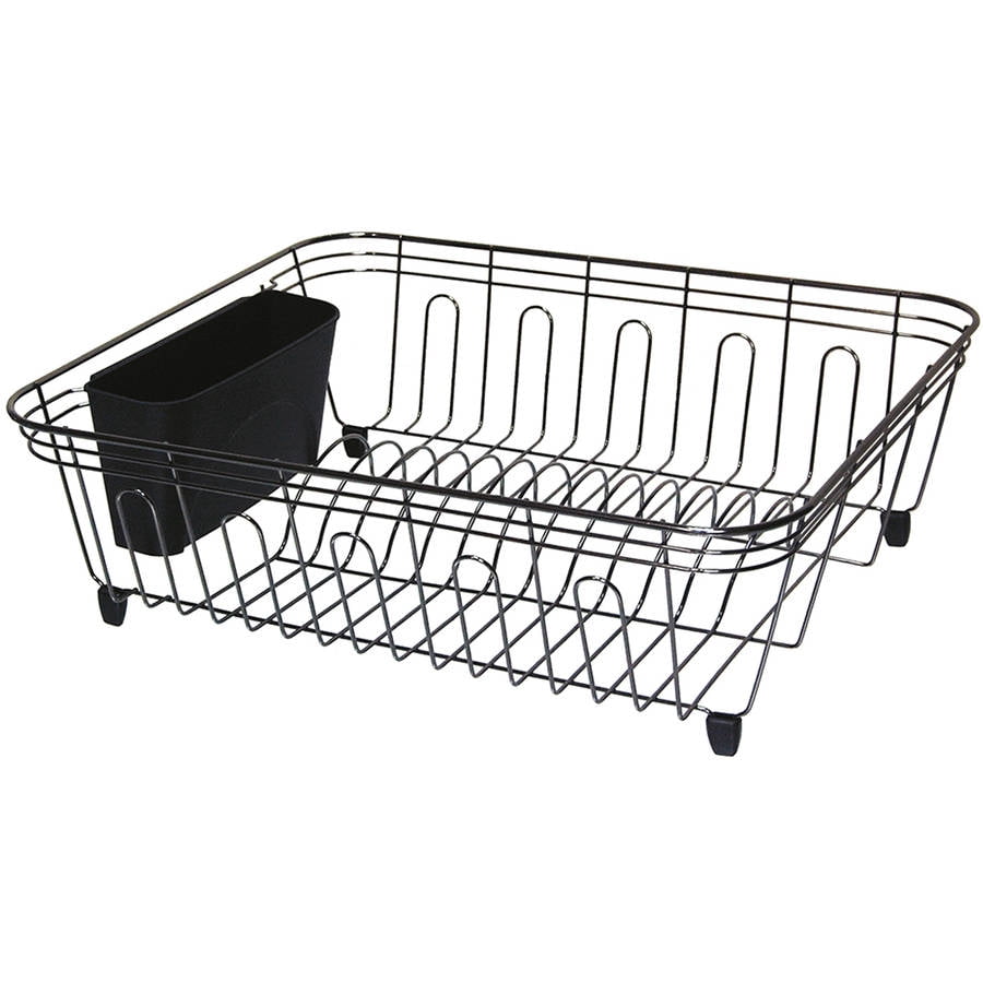 Real Home Large Black, Chrome Dish Drainer