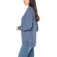 thumbnail image 3 of Well Worn Women's Mock Neck Cozy Wool Blend Nep Yarn Sweater (Blue, S), 3 of 9