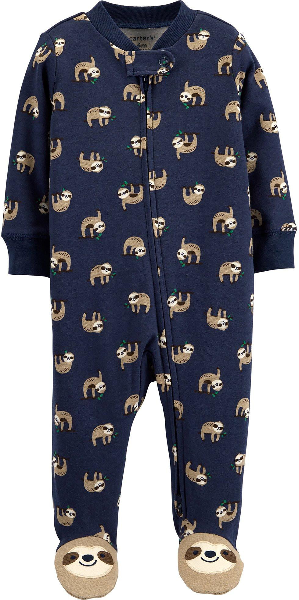 Carter's Carters Baby Boys Sloth Print Snug Fit Footie Pajamas 3 Month Blue
