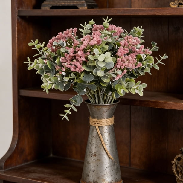 Ramo de aliento de bebé artificial para boda, arreglo floral de mano para decoración del hogar, accesorio de fotografía, centro de mesa de 35x25 cm