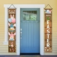 thumbnail image 2 of Easter Porch Sign Happy Easter Hanging Banners Cartoon Rabbit Bunny Egg Door Sign Blue Easter Spring Door Banner for Indoor Outdoor Home Party Wall Decoration, 30*180cm, 2 of 7