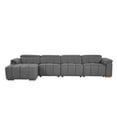 thumbnail image 4 of LiviNest 4 Seats Reclining Sofa: Genuine Leather L-Shaped Couch with Electric Control & USB Port - Wall-Hugger Theater Seating Furniture with Adjustable Headrest & Footrest for Living Room & Home The, 4 of 6