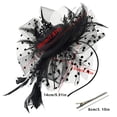 thumbnail image 3 of Elegant Faux Feather Mesh Fascinator Hat with Flower Embellishments.（crimson）, 3 of 5
