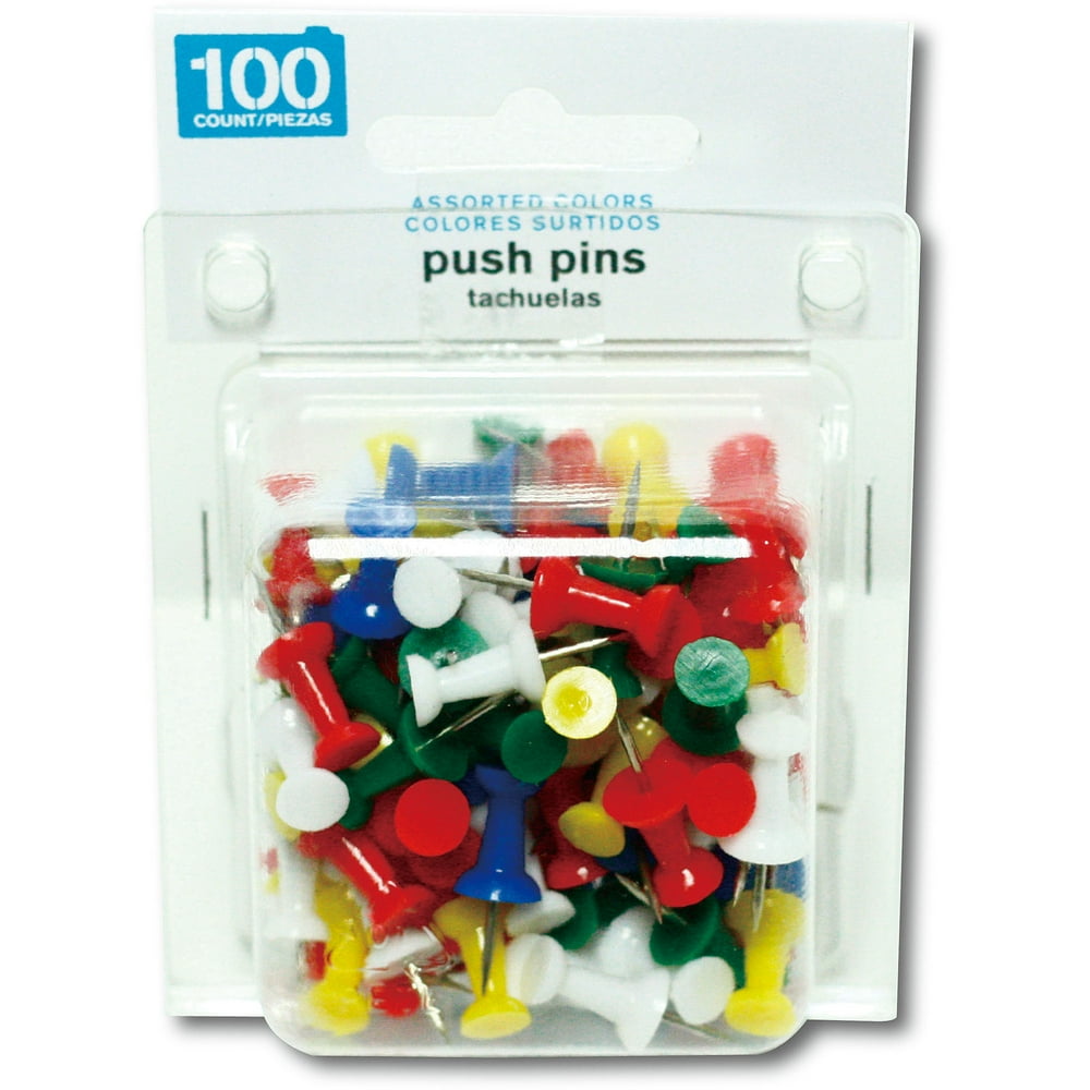 Color Push Pins, 100ct