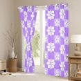 thumbnail image 3 of Manfei Kawaii Daisy Blossom Blackout Curtains Set of 2 (52x84 Each),Cartoon Flower Floral Window Curtains,Purple White Curtains and Drapes For Girl,Luxury Bedroom Decor, 3 of 6