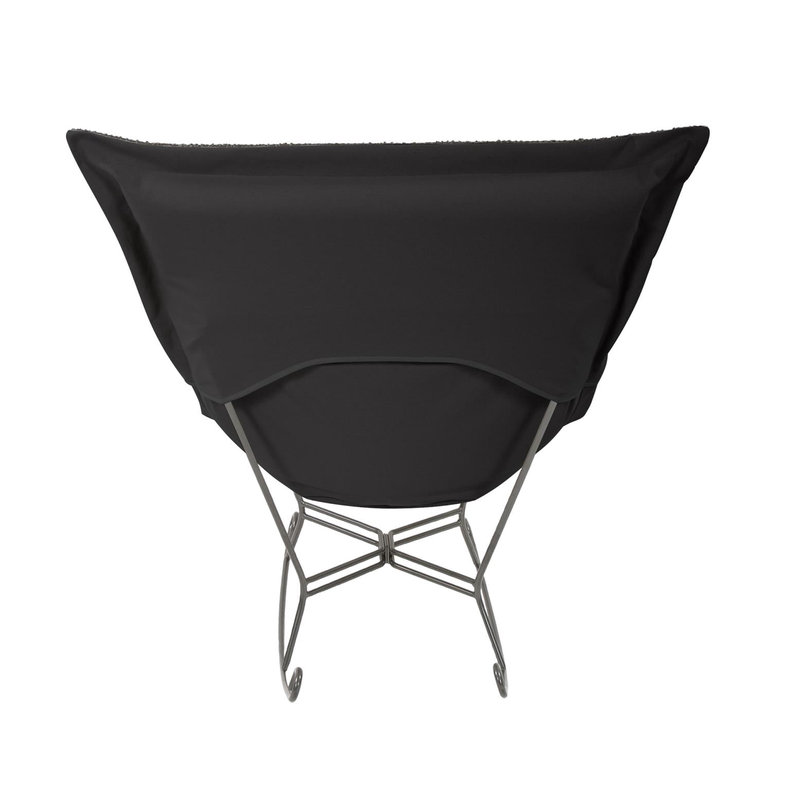Scroll Puff Rocker Titanium- Barbet Charcoal/Black