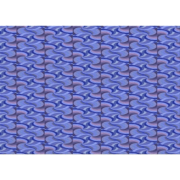 Ahgly Company Indoor Rectangle Patterned Sky Blue Dress Blue Area Rugs, 8' x 10'