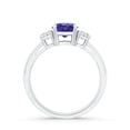 thumbnail image 2 of ANGARA Natural Round Tanzanite & Diamond Three Stone Engagement Ring in 14K White Gold for Women (Size-6mm) | December Birthstone, Anniversary, Jewelry Gift for Women | Natural Tanzanite Ring, 2 of 8