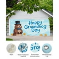 thumbnail image 2 of Happy Groundhog Day Garage Door Banner Covers, Cartoon Yellow Floral Blue Sky White Snow Large Hanging Indoor/Outdoor Backdrop Background for Christmas Winter Party Decor, 6.9x16 FT, 2 of 9