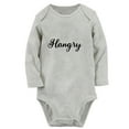 thumbnail image 2 of iDzn Hangry Funny Rompers, Newborn Baby Unisex Bodysuits, Infant Jumpsuits, Toddler Kids Long Sleeve Oufits (Gray, 0-6 Months), 2 of 5