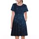 thumbnail image 1 of Easygdp Blue Glitter Retro para Vestido Transpirable de Mujer, Vestido Suelto de Manga Corta con Pliegues y Bolsillos para el Verano, 1 of 6