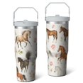thumbnail image 2 of 1pc Horse 30oz Tumbler with Straw & Handle - Insulated Stainless Steel Cup | Holiday Gift for Man Women (Christmas, Valentine's, Birthday), 2 of 7
