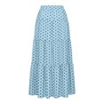 thumbnail image 5 of uvwlwu Women's Polka Dot Maxi Skirt Elastic High Waist Tiered Ruffle Flowy A Line Lightweight Versatile Four Season Casual Vacation Everyday Bottom,S, 5 of 5