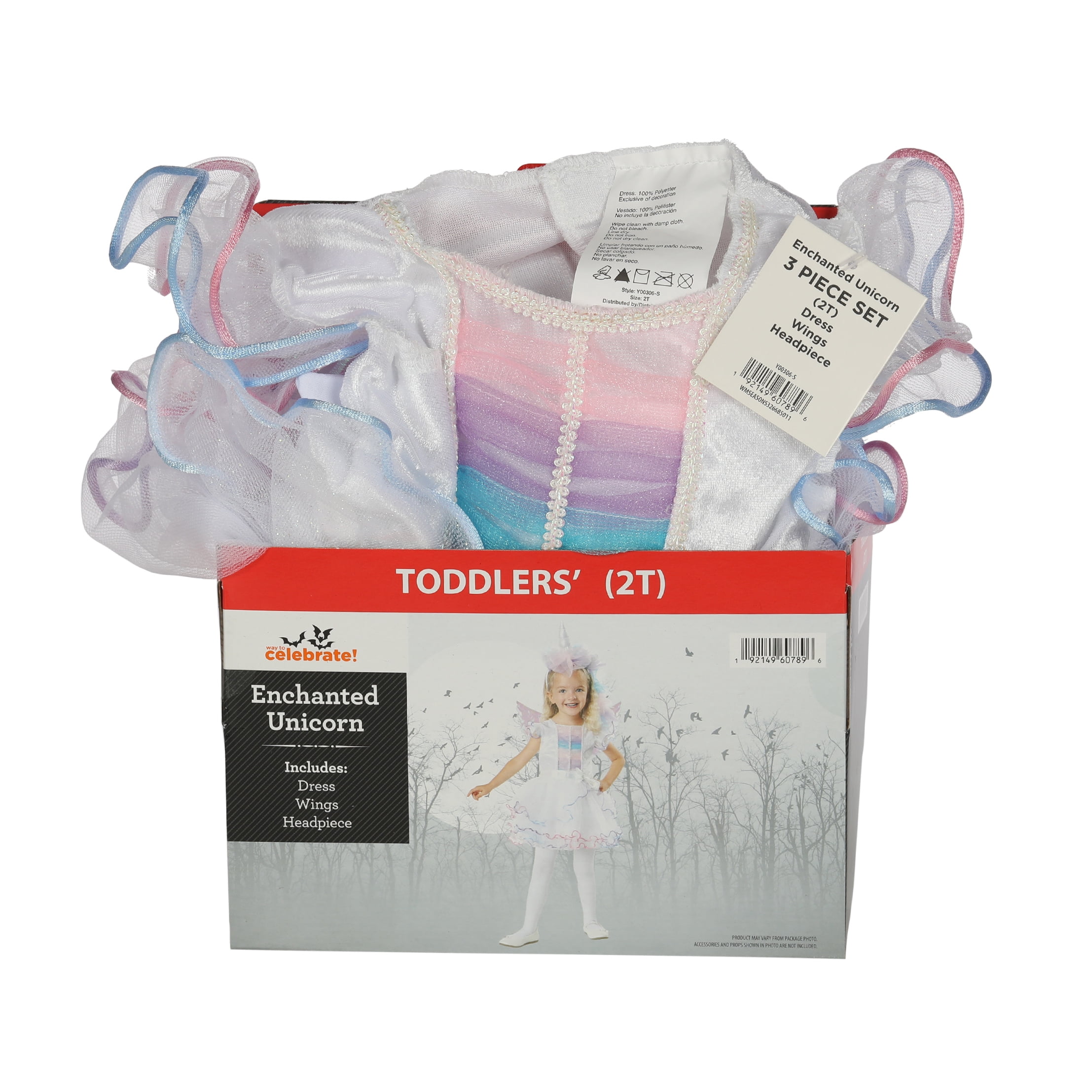 Enchanted Unicorn Halloween Costume for Toddler, Size 2T, by Way to Celebrate