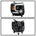 thumbnail image 2 of 2014-2015 GMC Sierra 1500 15-19 2500 3500 HD LED Tube BLACK Projector Headlights, 2 of 6