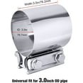 thumbnail image 2 of GFDYREE Exhaust Clamp,Butt Joint Band Clamp Sleeve Coupler Stainless Steel (3.0 Inch), 2 of 5