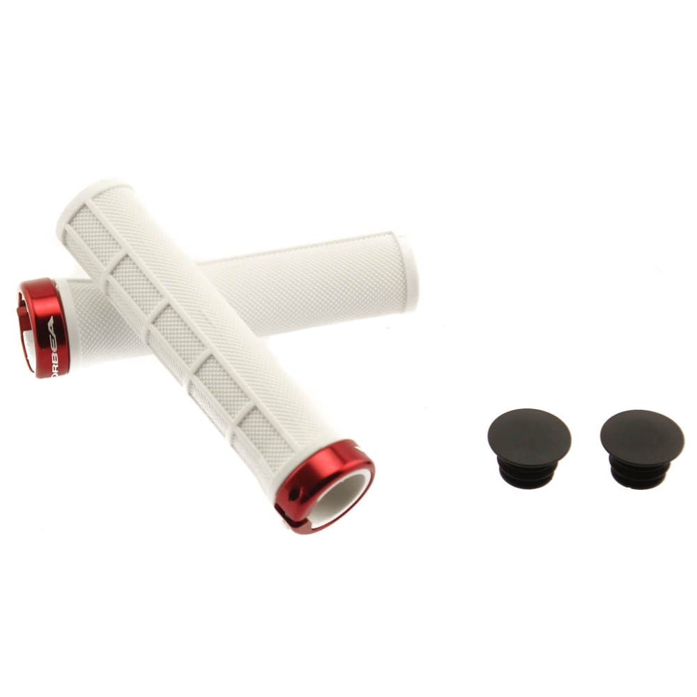 ORBEA LOGO Bicycle Bike Handlebar Lock-On Grips MTB White/Red W/Plugs Pair NEW - Walmart.com 