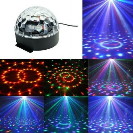 Lightahead® Bluetooth MP3 Crystal Magic Ball - 6 Color Rotating Strobe Disco Stage LED RGB Ball Light with Remote Control (Black)