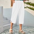 thumbnail image 1 of Summer Savings Clearance! Womens Solid Color Pocket Bottom Slit Pants Sales Today Clearance!, 1 of 9