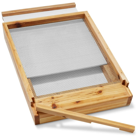 10 Frame Beehive Screened Bottom Board Dipped in 100% Beeswax for Langstroth Beekeeping