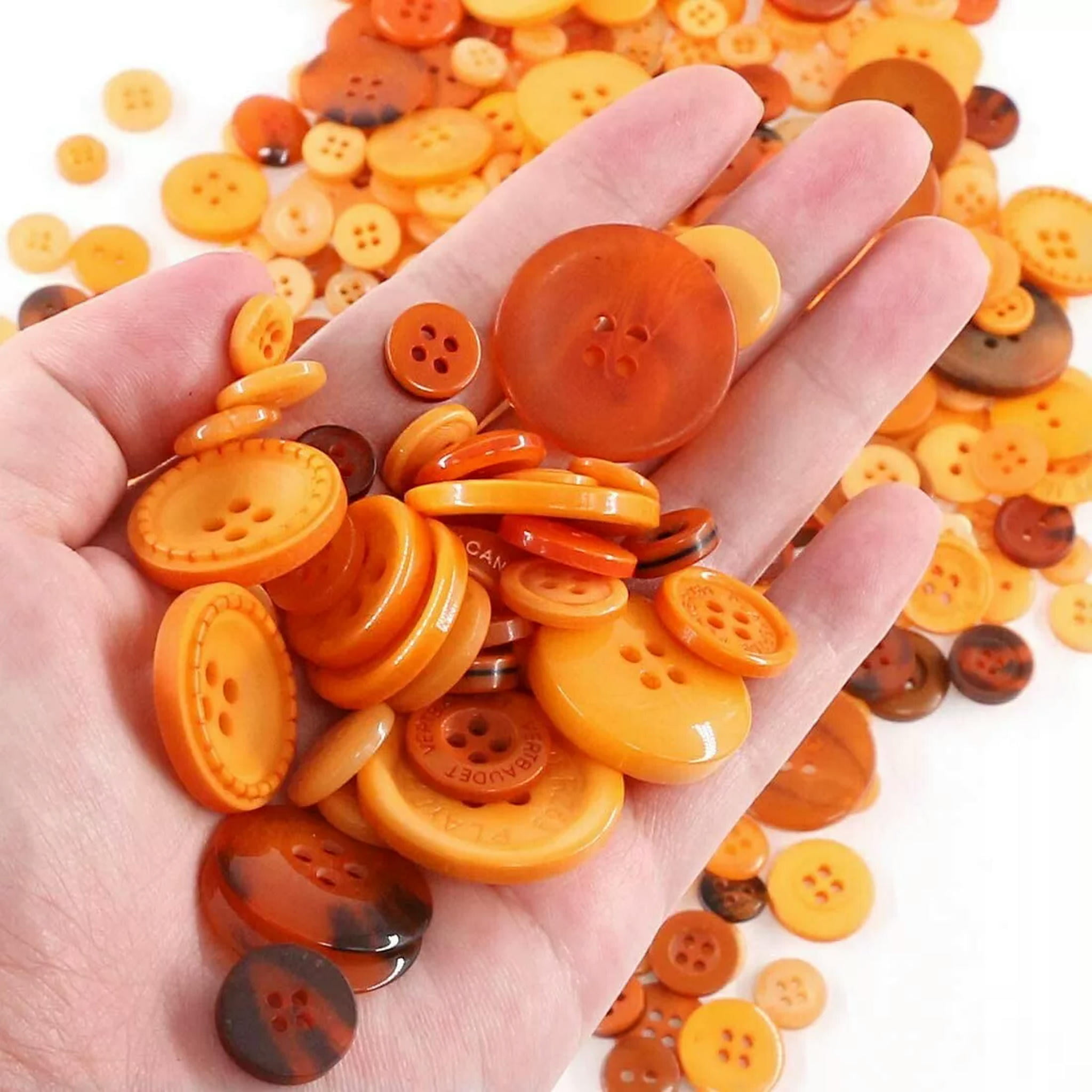 U8MO 1000 Resin Buttons Colorful Oranges Jewelry Making Sewing Supplies Assorted Lot