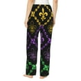 thumbnail image 3 of Xecao Mardi Gra Geometric Women's Straight Lounge Pajama Pants: The Epitome of Relaxed Sleepwear, 3 of 9