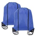 thumbnail image 1 of Mochila de cordón, 2Pcs Mochila de poliéster con cordón para gimnasio (Azul oscuro, 13.4" x 16.9"), 1 of 7