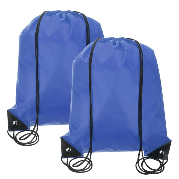 Mochila de cordón, 2Pcs Mochila de poliéster con cordón para gimnasio (Azul oscuro, 13.4" x 16.9")