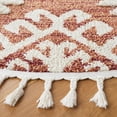 thumbnail image 3 of SAFAVIEH Moroccan Tassel Desmond Southwestern Shag Area Rug, Orange/Ivory, 6'7" x 6'7" Round, 3 of 8