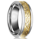 thumbnail image 1 of Fashion 8mm Men's Stainless Steel Celtic Dragon Ring Inlay Red Green Black Carbon Fiber Ring Wedding Band Charm Jewelry Gifts, 1 of 5