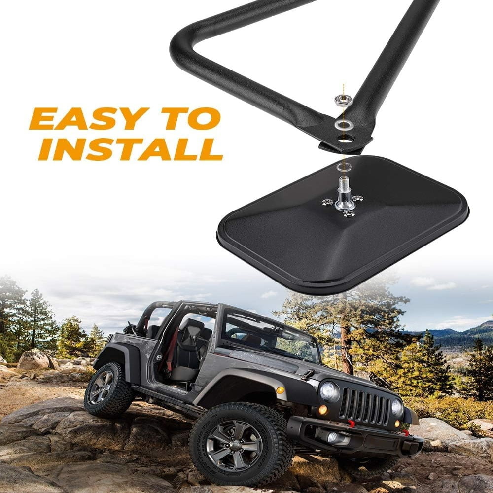 Mirrors Doors Off, Compatible with Jeep Wrangler CJ TJ JK JL JT, Anti-shake Wide Vision, 2 Pack