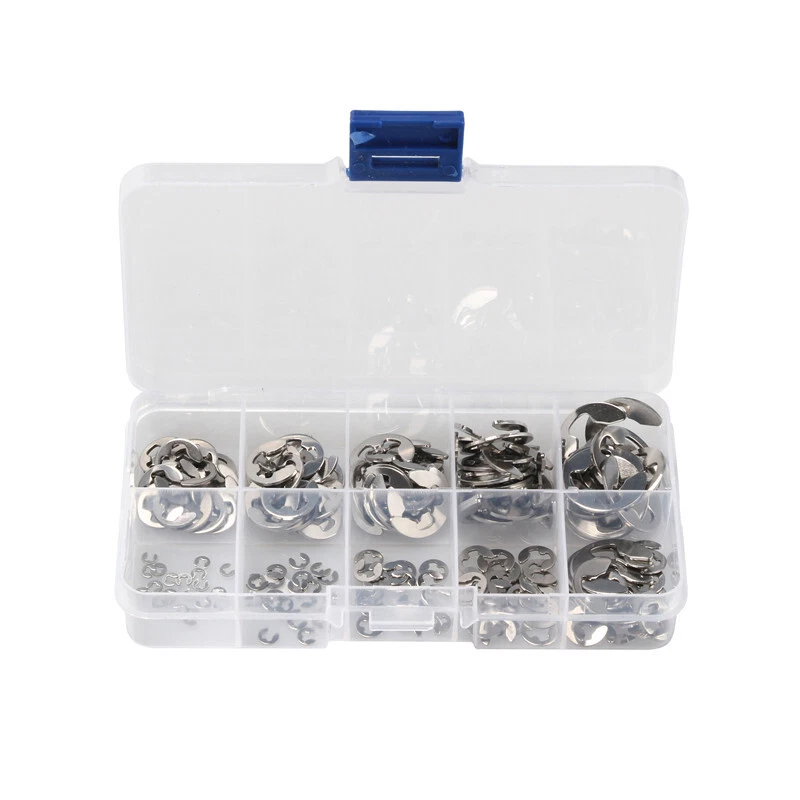CIRCLE- 200Pcs Stainless Steel E Clips C Circlip Retaining Ring Kit 1.5 - 10Mm Assorted
