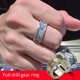 thumbnail image 4 of Anillo giratorio de acero y titanio con incrustaciones de circonio para hombre y mujer, joyería de regalo de cumpleaños para pareja y amigos, tendencia 2023, 4 of 4