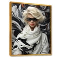 thumbnail image 2 of Designart "Black and White Women's Fashion Elegance II" Fashion Framed Wall Art - Glam White Fashion Hallway Framed Wall Art Decor, 2 of 6