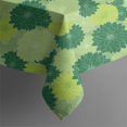 thumbnail image 5 of Geometric Flower and Dahlia Green Square Tablecloth, Waterproof Wipeable Spillproof Washable Table Cover for Home Kitchen Party and Daily Decor 60"x60", 5 of 6