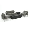 thumbnail image 2 of Miller Outdoor 5 Piece Chat Set with Dark Grey Fire Table, Gray, Silver, 2 of 10