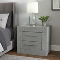 thumbnail image 6 of Ivon Nightstand, 2 Storage Drawers, 26 Inch Glossy Gray Hardwood, 6 of 7