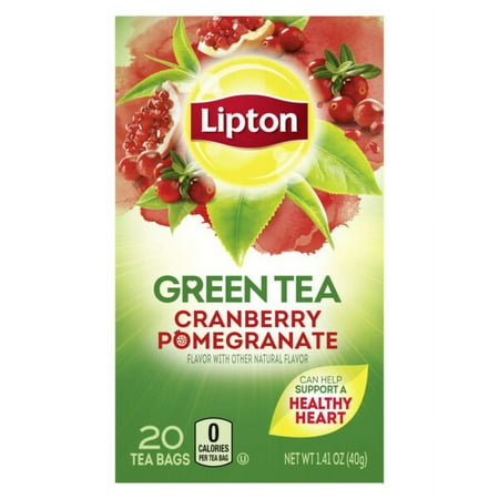 Lipton Green Tea, Cranberry Pomegranite, Tea Bags 20 Count Box