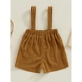 thumbnail image 6 of Michellecmm  Boy Girl Suspender Shorts Solid Color Corduroy Shorts Overalls, 6 of 9