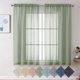 thumbnail image 1 of Aiyufeng Kirei Cortinas transparentes de lino verde salvia de 63 pulgadas de largo – Material de lino de primera calidad, suave, semitransparente, media privacidad protegida para sala de estar, dormit, 1 of 1