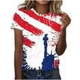 thumbnail image 2 of Weiqiqre Womens Summer Tops American Flag Shirt for Women Firework Fourth of July T Shirt Patriotic Graphic Tee USA Flag Short Sleeve Tops, 2 of 5