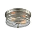 thumbnail image 1 of ELK Lighting 11335/2 Port O' Connor 2 Light Flush In Satin Nickel With Seedy Glass, 1 of 2