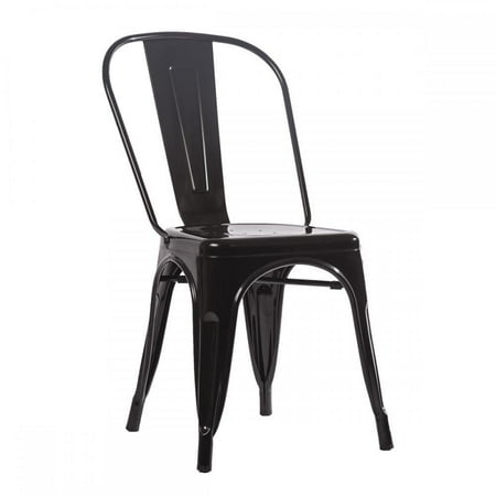 Metal Frame Tolix Style Bar Stool Industrial Chair Set of 4