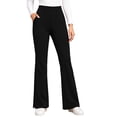 thumbnail image 2 of MOONDU Women's Fleece Lined Flare Leggings with Pockets High Waisted Thermal Warm Bootcut Yoga Pants Winter Casual Trousers 8 Colors S-XXL, 2 of 9