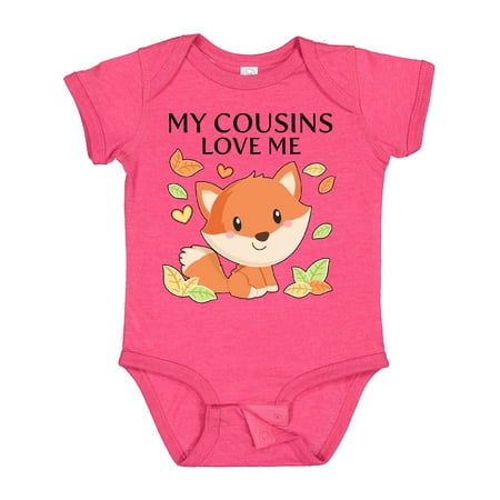 

Inktastic My Cousins Love Me- Little Fox Gift Baby Boy or Baby Girl Bodysuit