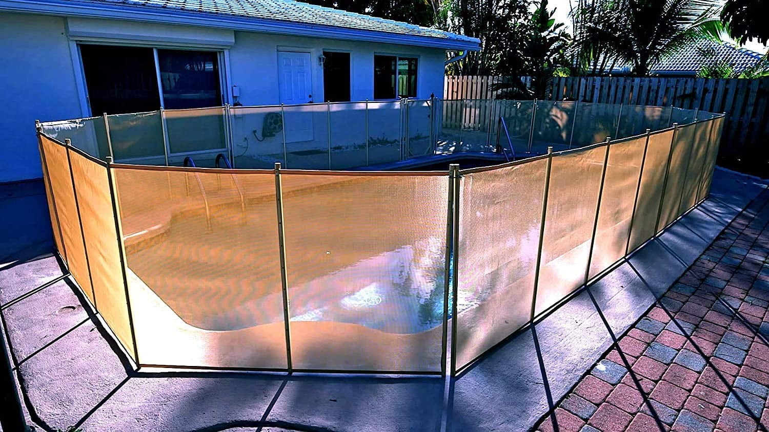 WaterWarden 4' x 24' Pool Safety Fence, UL Certified to ASTM Safety Standard F2286, Beige
