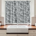 thumbnail image 2 of Ambesonne Floral Kitchen Curtains, Vintage Grey Poppy Flowers, 55"x45", Grey Pale Grey and Black, 2 of 3