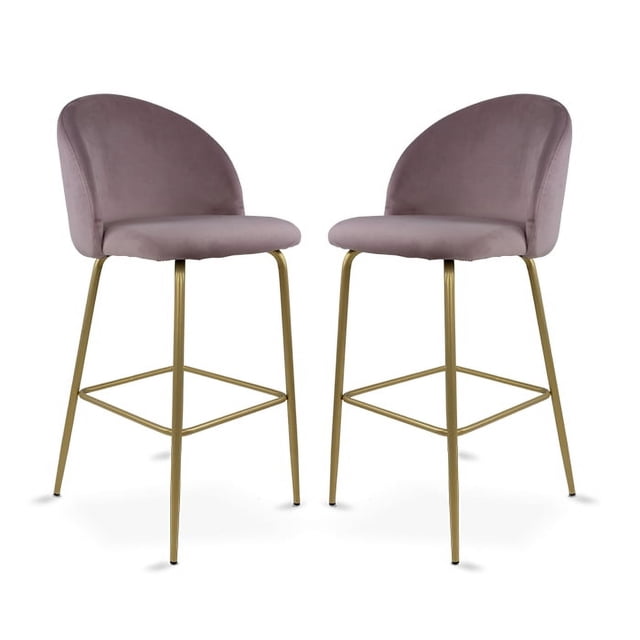 Sillas Altas Mirel Zurich Para Barra de Cocina Banco Desayunador Tapizado con Asiento Suave 2 Piezas Rosa