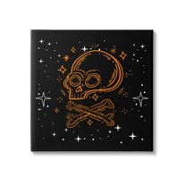 Stupell Industries Skull Crossbones Halloween Stars Graphic Art Gallery Wrapped Canvas Print Wall Art, Design by Lil' Rue