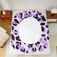 thumbnail image 5 of jejeloiu Cheetah Bowtie Twin Sheet Sets,Purple Leopard Print Bedding For Adults 3 Pieces, 5 of 7